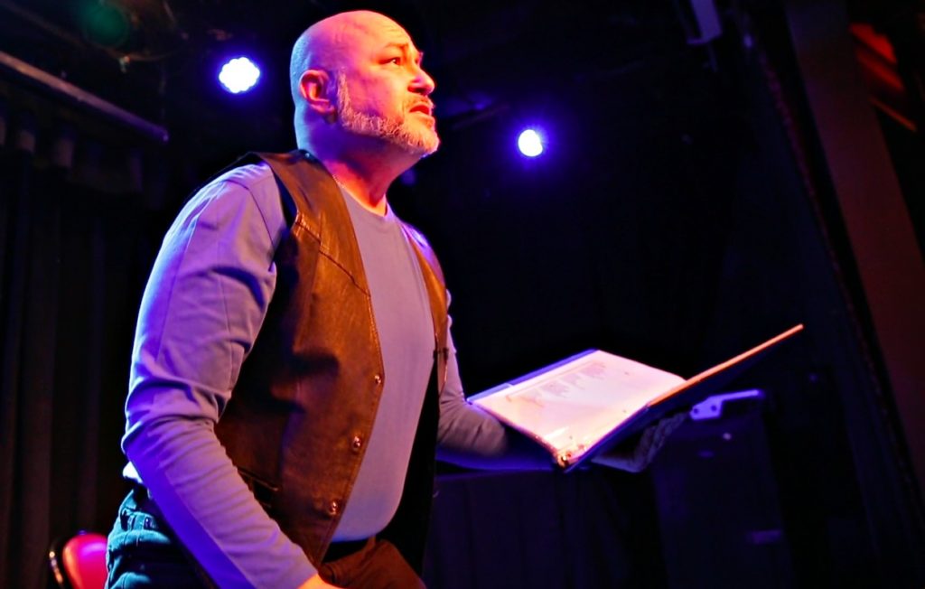 Philip Paul Kelly on stage at the Triad Theater, New York City